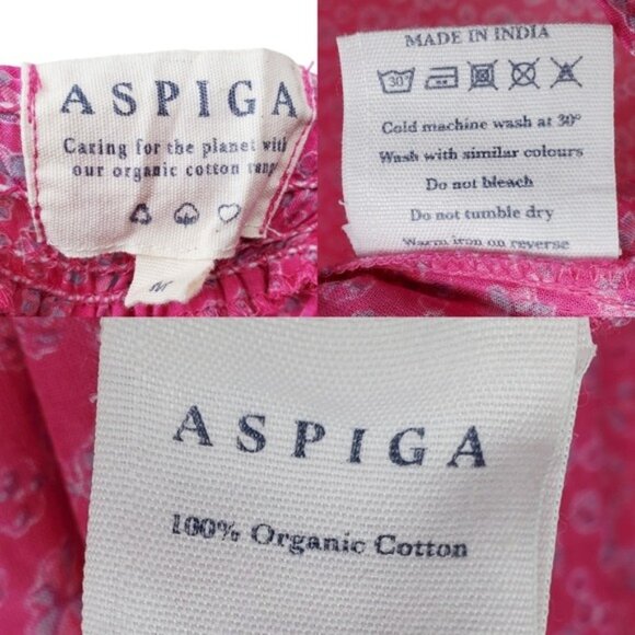 Aspiga Womens Puff Sleeve Pink Floral Print Top Size M - Picture 7 of 7